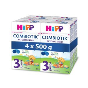 HiPP 3 JUNIOR Combiotik Pokračovací batolecí mléko od 12 - 24 měsíců 4 x 500 g