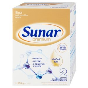 SUNAR Premium 2 Pokračovací kojenecké mléko 600 g