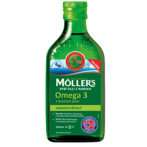 MÖLLER´S Omega 3 rybí olej jablko 250 ml
