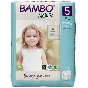 BAMBO Nature 5 Dětské plenkové kalhotky 12-18 kg 22 ks