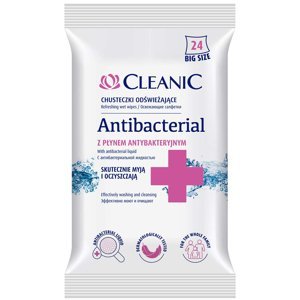 CLEANIC Antibacterial Vlhčené ubrousky 24 ks