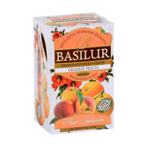 BASILUR Fruit orange peach ovocný čaj přebal 25 nálevových sáčků