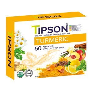 TIPSON Variace bylinných čajů s kurkumou a přírodním aroma BIO 60 sáčků