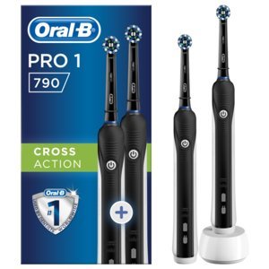 ORAL-B Pro 1-790 Cross Action Bonus Handle black elektrický zubní kartáček