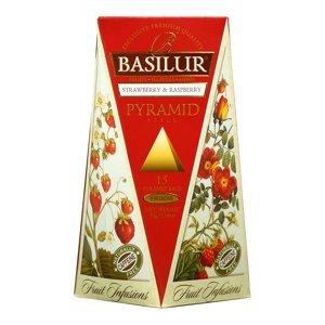 BASILUR Fruit Infusions Strawberry & Raspberry pyramid ovocný čaj 15 sáčků