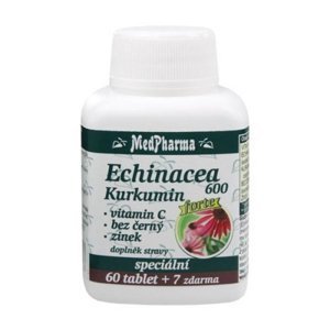 MEDPHARMA Echinacea 600 Forte + kurkumin + vitamin C + bez černý + zinek 67 tablet