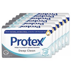 PROTEX Deep Clean Tuhé mýdlo s přirozenou antibakteriální ochranou 6 x 90 g