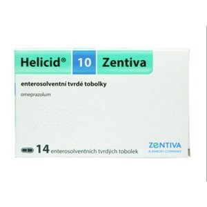 HELICID 10 Zentiva enterosolventní tvrdé tobolky 10 mg 14 kusů