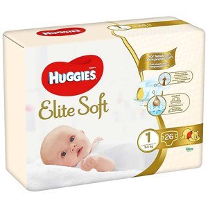 HUGGIES Elite Soft 1 3 až 5 kg 26 ks
