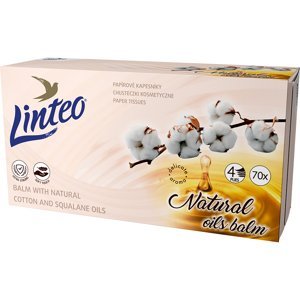 LINTEO Papírové kapesníky 4-vrstvé Balzám+olej BOX 70 ks