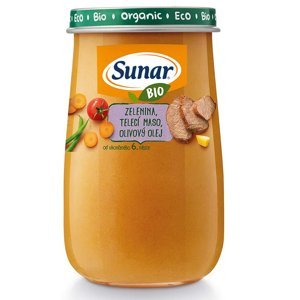 SUANR Příkrm zelenina, telecí maso, olivový olej 6m+ BIO 190 g