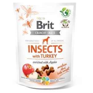 BRIT Crunchy Snack Insects with Turkey pamlsky s hmyzem a krůtím pro psy 200 g