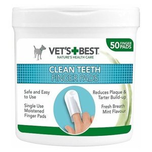 VET´S BEST Čisticí utěrka na zuby pro psy 50 ks, poškozený obal