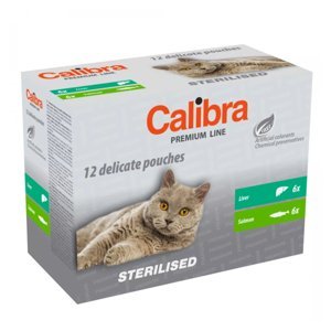 CALIBRA Premium Line Multipack Sterilised kapsičky pro kastrované kočky 12 x 100 g