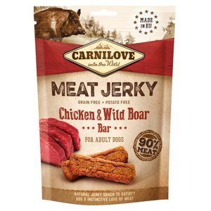 CARNILOVE Meat Jerky Chicken & Wild Boar Bar pro psy 100 g