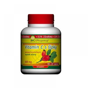 BIO PHARMA Vitamín C 500 mg s šípky 90+30 tablet