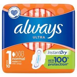ALWAYS Ultra Normal vel.1 Hygienické. vložky s křidélky 10 ks