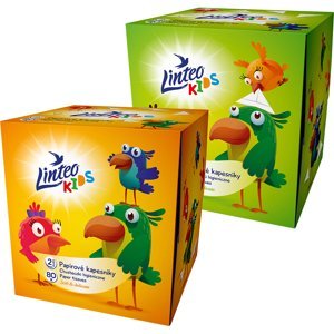 LINTEO Kids Papírové kapesníky 2-vrstvé BOX 80 ks
